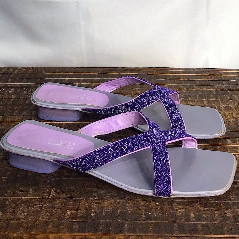 Purple Classiques Entier Purple Beaded Mules Sz 7